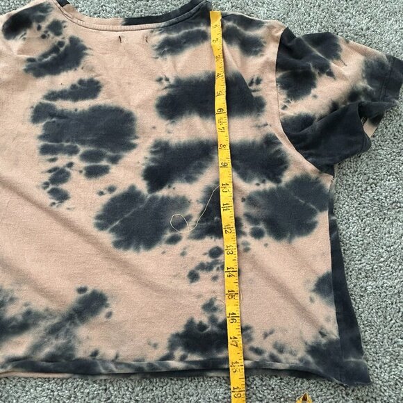 Preston & James Acid Wash Zodiac Raw Edge Cotton Cropped Shirt Large - Picture 9 of 9